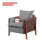 Poltrona Para Sala De Estar Monalisa  Veludo/cinza