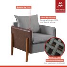 Poltrona Para Sala De Estar Monalisa  Veludo/cinza