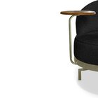 Poltrona Para Sala De Estar Normah Giratória Linho Boucle Pre