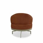 Poltrona Para Sala De Estar Normah Giratória Linho Boucle Ter