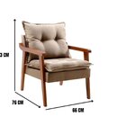 Poltrona Para Sala De Estar Pérola 93x66cm Bege Dourado