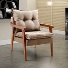 Poltrona Para Sala De Estar Pérola 93x66cm Bege Dourado