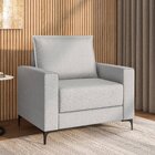 Poltrona Para Sala De Estar Pés De Metal Coleção Premium Cinza