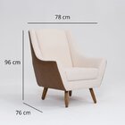 Poltrona Para Sala De Estar Pés Em Madeira Juliet Mescla Terr