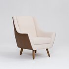 Poltrona Para Sala De Estar Pés Em Madeira Juliet Mescla Terr