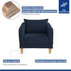 Poltrona Para Sala De Estar Pés Em Madeira Melina Azul