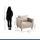 Poltrona Para Sala De Estar Pés Em Madeira Melina Bege