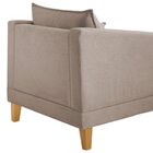 Poltrona Para Sala De Estar Pés Em Madeira Melina Bege