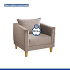 Poltrona Para Sala De Estar Pés Em Madeira Melina Bege