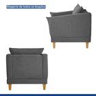 Poltrona Para Sala De Estar Pés Em Madeira Melina Cinza