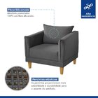 Poltrona Para Sala De Estar Pés Em Madeira Melina Cinza