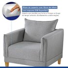 Poltrona Para Sala De Estar Pés Em Madeira Melina Cinza