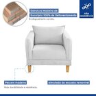 Poltrona Para Sala De Estar Pés Em Madeira Melina Gelo