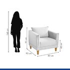 Poltrona Para Sala De Estar Pés Em Madeira Melina Gelo