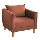 Poltrona Para Sala De Estar Pés Em Madeira Melina Terracota