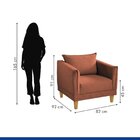 Poltrona Para Sala De Estar Pés Em Madeira Melina Terracota