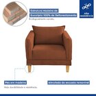 Poltrona Para Sala De Estar Pés Em Madeira Melina Terracota