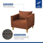 Poltrona Para Sala De Estar Pés Em Madeira Melina Terracota