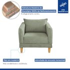 Poltrona Para Sala De Estar Pés Em Madeira Melina Verde