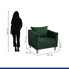 Poltrona Para Sala De Estar Pés Em Madeira Melina Verde Escuro