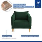 Poltrona Para Sala De Estar Pés Em Madeira Melina Verde Escuro