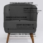 Poltrona Para Sala De Estar Pés Em Madeira Tamara Chumbo