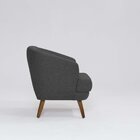 Poltrona Para Sala De Estar Pés Em Madeira Tamara Chumbo