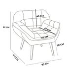 Poltrona Para Sala De Estar Pés Trapézio Miami Bege
