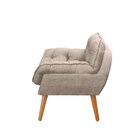 Poltrona Para Sala De Estar Pés Trapézio Miami Bege