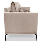 Poltrona Para Sala De Estar Sirius Linho Areia Pés Metálicos