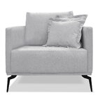 Poltrona Para Sala De Estar Sirius Linho Cinza Pés Metálicos