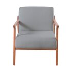 Poltrona Para Sala De Estar Tecido Linho Olívia Cinza