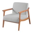 Poltrona Para Sala De Estar Tecido Linho Olívia Cinza Claro