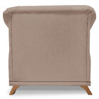 Poltrona Para Sala De Estar Vênus Linho Areia Pés Castanho -