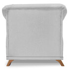 Poltrona Para Sala De Estar Vênus Linho Cinza Pés Castanho -