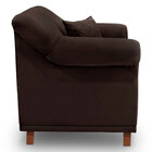 Poltrona Para Sala De Estar Vênus Suede Marrom Café Pés Casta
