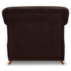 Poltrona Para Sala De Estar Vênus Suede Marrom Café Pés Casta