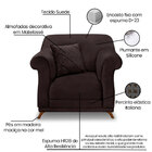 Poltrona Para Sala De Estar Vênus Suede Pés Castanho - Pallaz