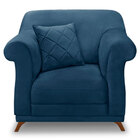 Poltrona Para Sala De Estar Vênus Veludo Pés Castanho - Palla