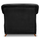 Poltrona Para Sala De Estar Vênus Veludo Preto Pés Castanho -