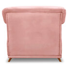 Poltrona Para Sala De Estar Vênus Veludo Rosa Pés Castanho -