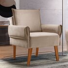 Poltrona Para Sala De Estar Vintage Cinza