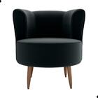 Poltrona Para Sala De Recepção Bela Veludo Preto