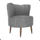 Poltrona Para Sala De Recepção Ceará Boucle Cinza