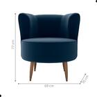 Poltrona Para Sala De Recepção Ceará Veludo Azul