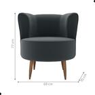 Poltrona Para Sala De Recepção Ceará Veludo Cinza