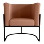 Poltrona Para Sala De Recepção Fred Veludo Ferrugem