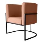 Poltrona Para Sala De Recepção Fred Veludo Ferrugem