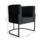 Poltrona Para Sala De Recepção Fred Veludo Preto