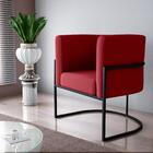 Poltrona Para Sala De Recepção Fred Veludo Vinho